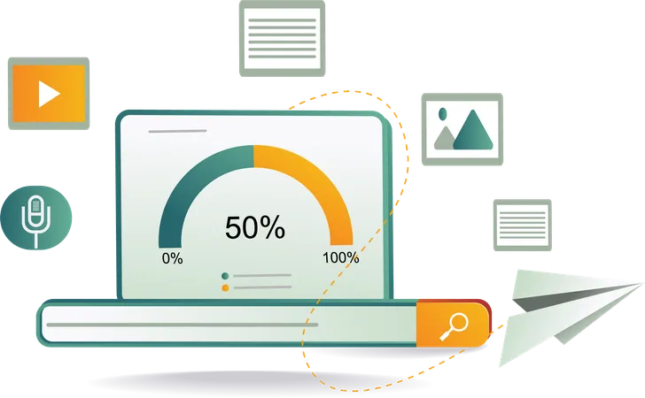 Carga de datos en el servidor web para almacenar detalles confidenciales  Illustration