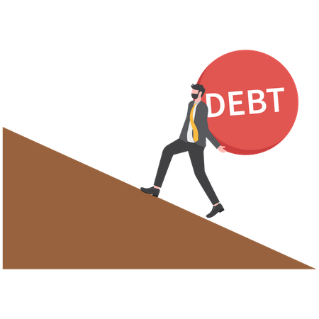Carga difícil y presión de la deuda  Ilustración