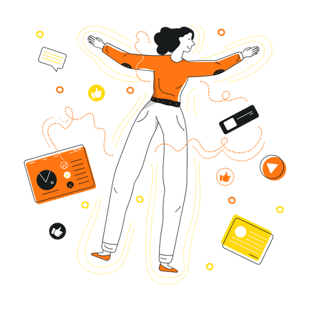 Cargando Completado como dama alegre  Ilustración