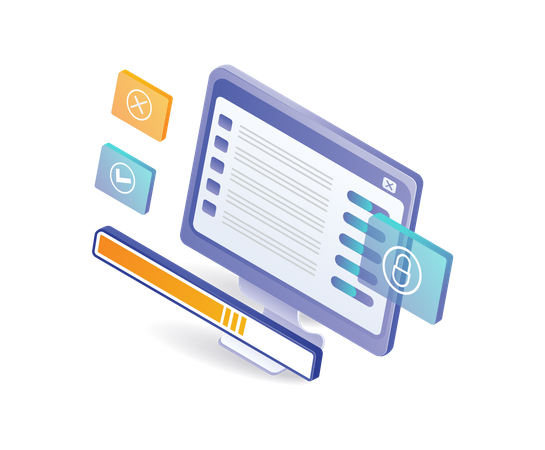 Cargando la configuración de la aplicación informática  Ilustración