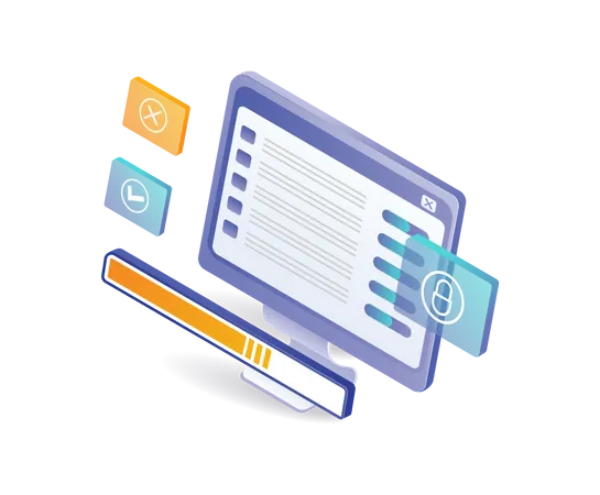 Cargando la configuración de la aplicación informática  Ilustración