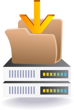 Cargar datos del servidor de tecnología de descarga  Ilustración