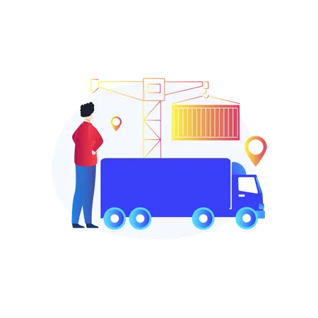 Cargo Container Vector Icon Which Can Easily Modify Or Edit Illustration