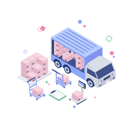 Cargo delivery Illustration