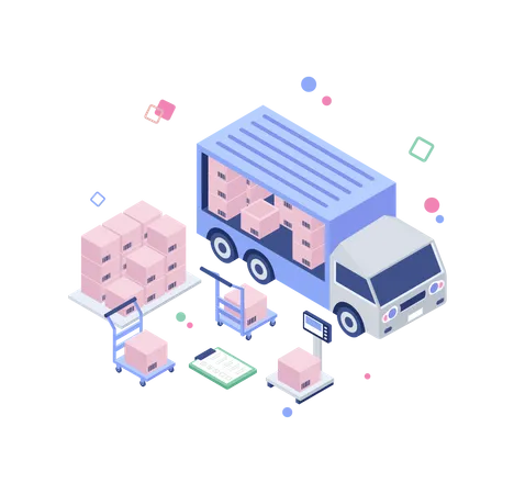 Cargo delivery  Illustration