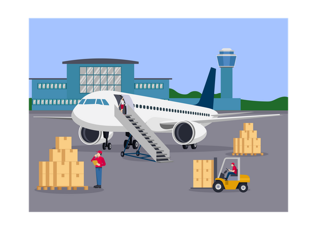 Cargo delivery service Illustration