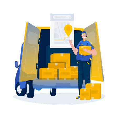 Cargo delivery service  Illustration