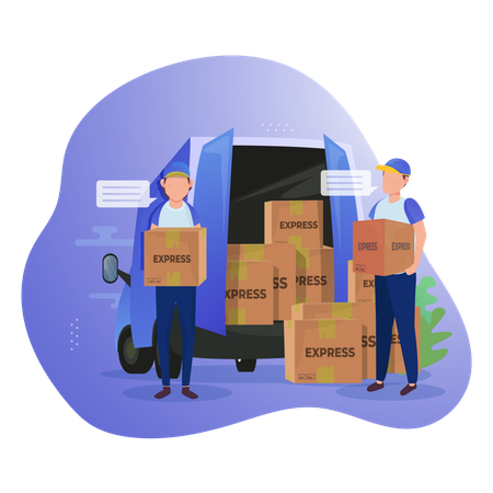 Cargo delivery service  Illustration