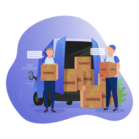 Cargo delivery service  Illustration