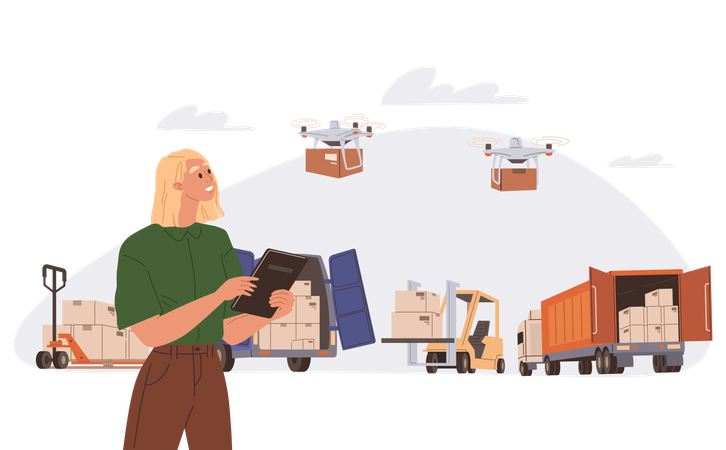 Cargo delivery services  Illustration