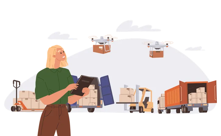Cargo delivery services  Illustration