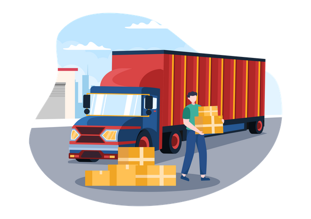 Cargo Delivery Services  Illustration