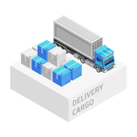 Cargo delivery truck  Illustration