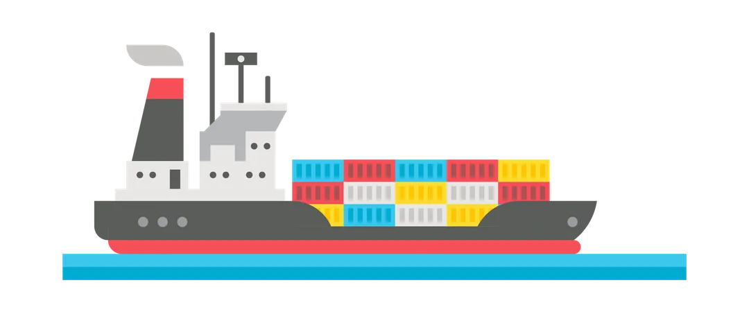 Cargo ship Illustration
