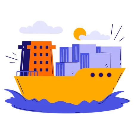 Cargo ship delivery  Illustration