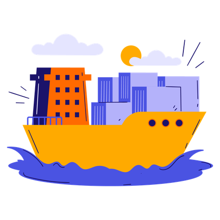 Cargo ship delivery  Illustration