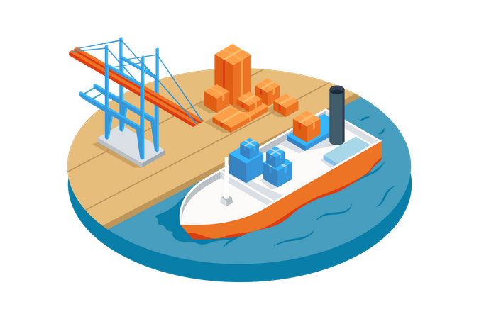 Cargo ship  Illustration