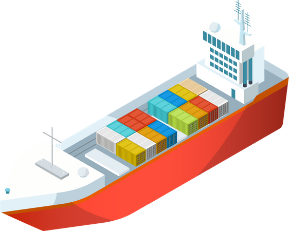 Cargo Ship  Illustration