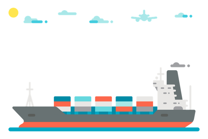 Cargo Ship  Illustration