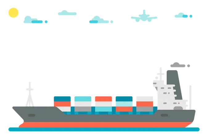 Cargo Ship  Illustration