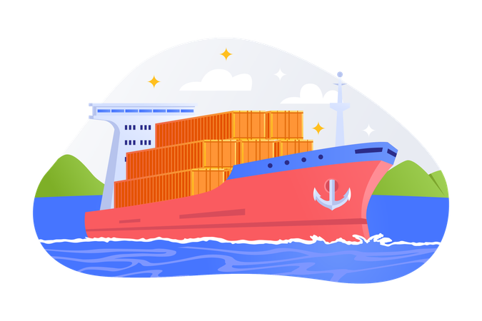 Cargo Ship  Illustration