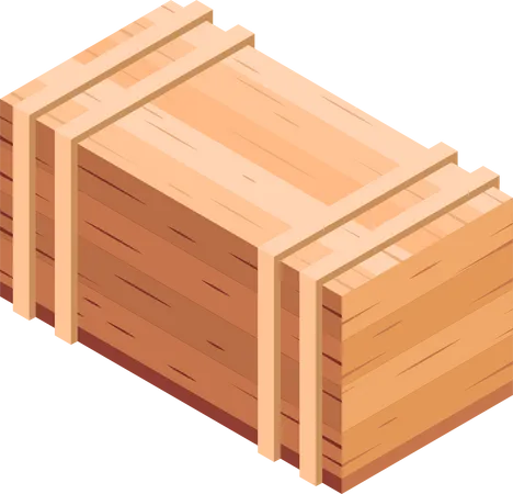 Cargo Wooden Box  Illustration