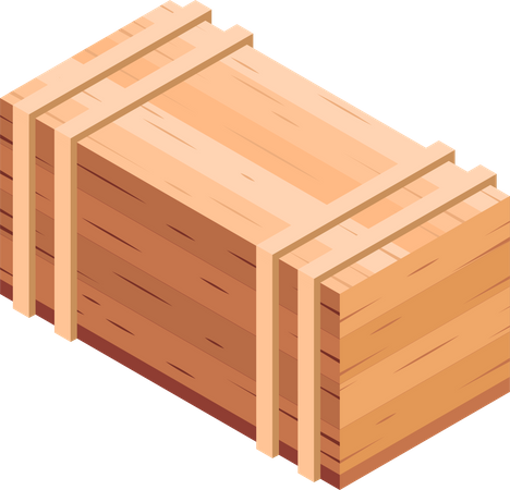 Cargo Wooden Box  Illustration