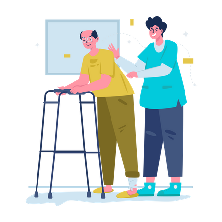 Caring elderly patient  Illustration