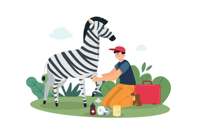 Caring For Animals Illustration Concept On White Background イラスト