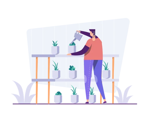 Caring for plants  Illustration
