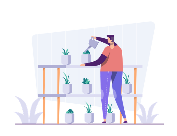 Caring for plants  Illustration