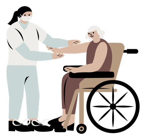 Caring senior patient  Illustration