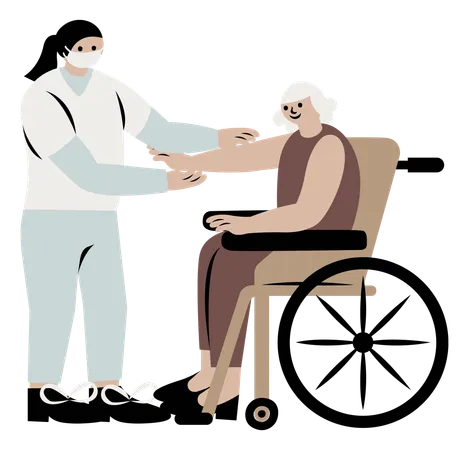 Caring senior patient  Illustration