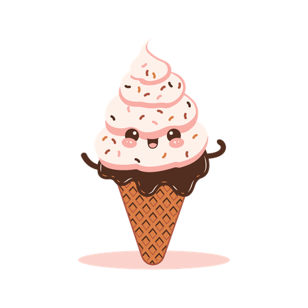 Simpatico cono gelato al cioccolato  Illustration