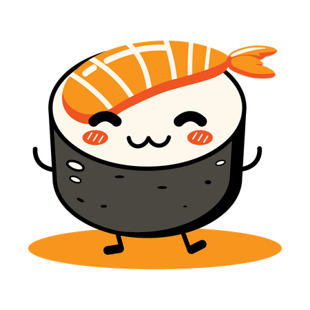 Simpatico rotolo di sushi  Illustration