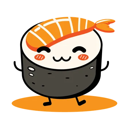 Simpatico rotolo di sushi  Illustration