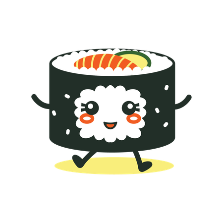 Simpatico rotolo di sushi  Illustration