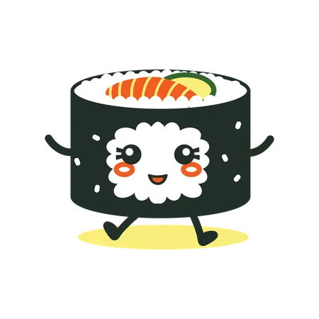 Simpatico rotolo di sushi  Illustration