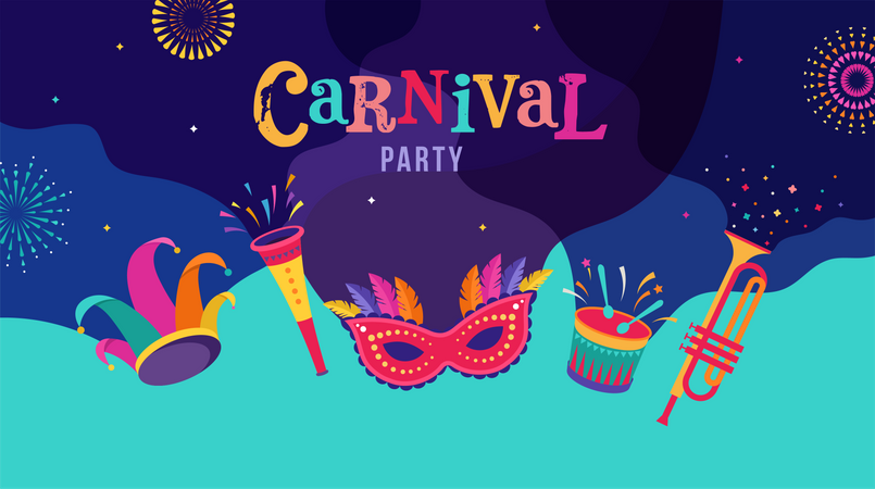 Celebração de carnaval  Ilustração