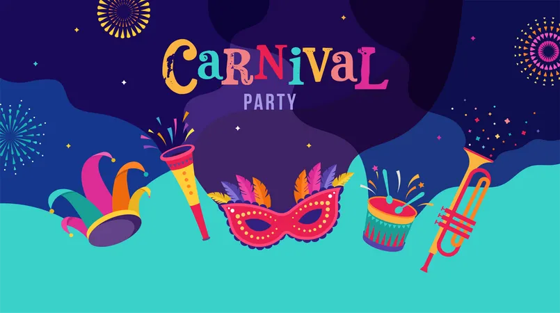 Celebração de carnaval  Ilustração