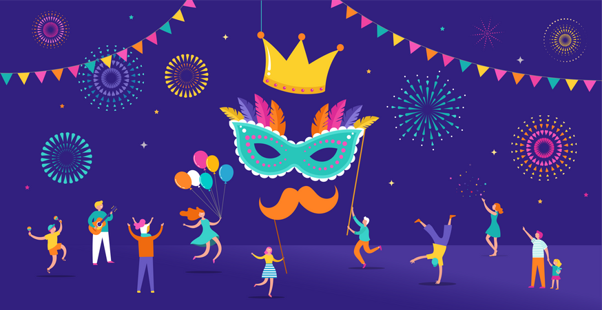 Celebração de carnaval  Ilustração