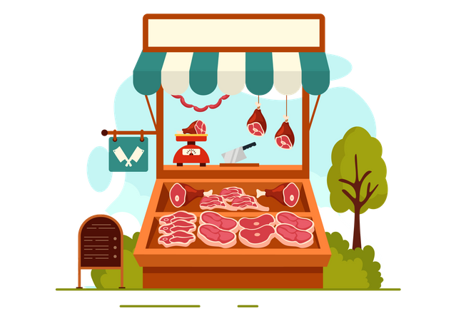 Tienda de carne  Ilustración