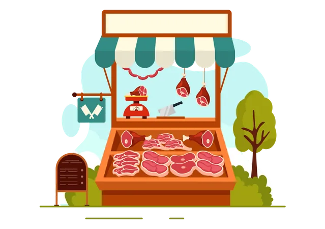 Tienda de carne  Ilustración