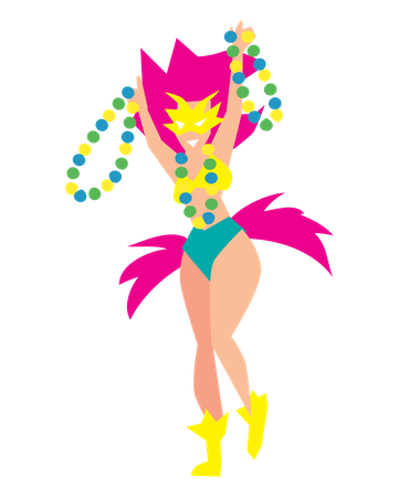 Carnival girl performing  Illustration