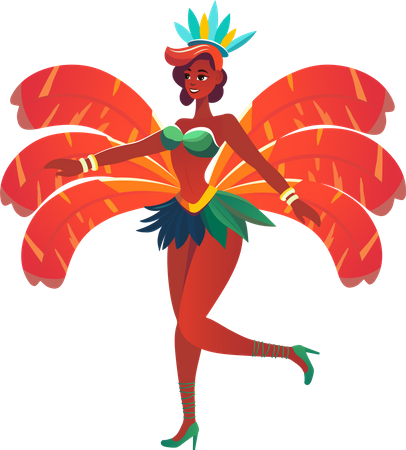 Carnival Girl Performing  Illustration