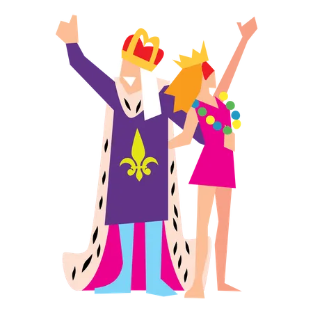 Carnival king and queen Illustration