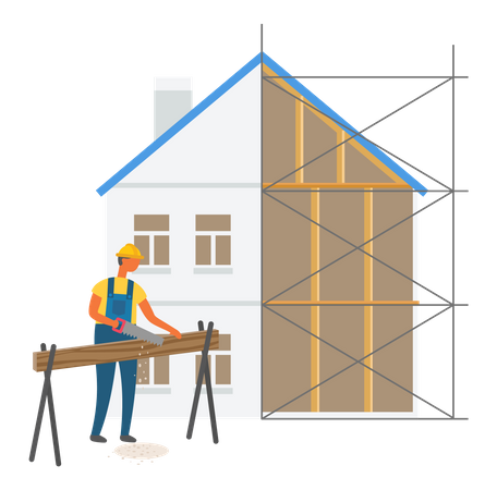 Carpenter At Work  Illustration