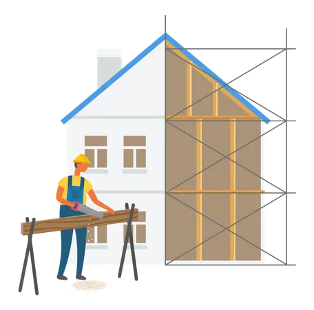 Carpenter At Work  Illustration