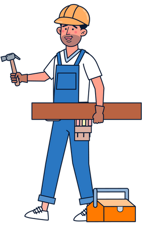 Carpenter doing work  Illustration