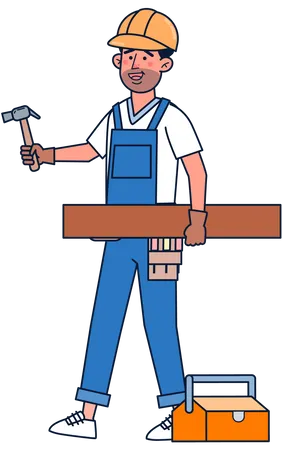 Carpenter doing work  Illustration